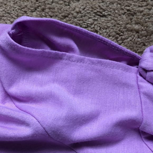 SO Top Girls Size XL 14/16 Purple "You're So Awesome" Short Cold Shoulder Sleeve - Picture 6 of 9